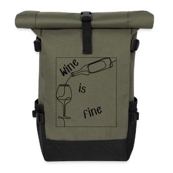 Wine is Fine - Rolltop Rucksack - Olive/Schwarz - Vorne