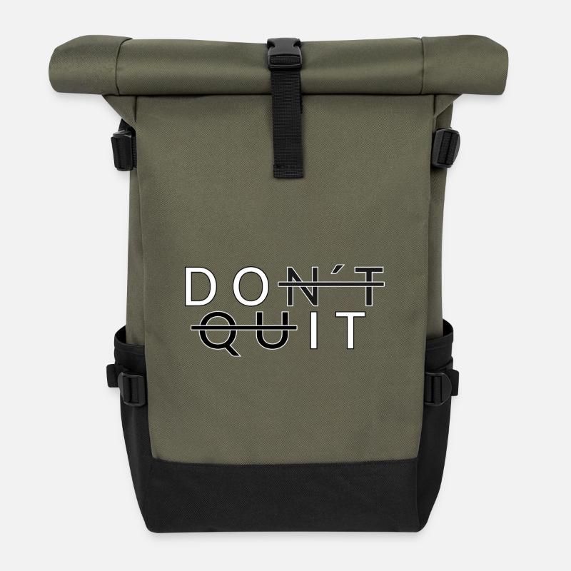 Don ́t Quit _Do It - Roll Top Backpack - olive/black