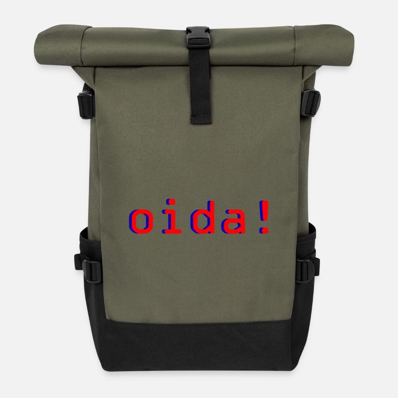 oida! - Rolltop Rucksack - Olive/Schwarz
