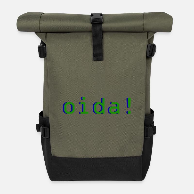 oida! - Rolltop Rucksack - Olive/Schwarz