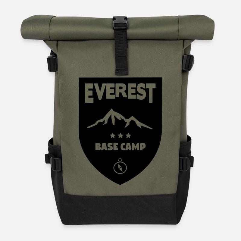 Mount Everest Basecamp - Roll Top Backpack - olive/black