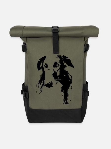 Barsoi Kopf - Rolltop Rucksack - Olive/Schwarz
