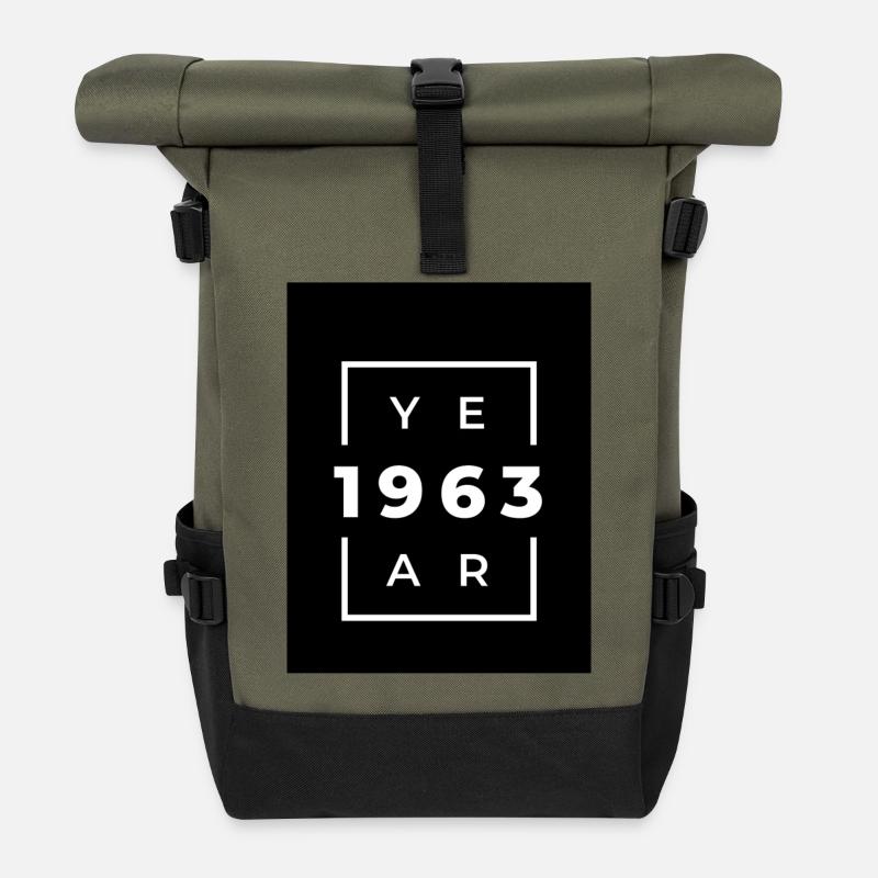 Design Numérique Anniversaire 1963 - Sac à dos roll top - olive/noir