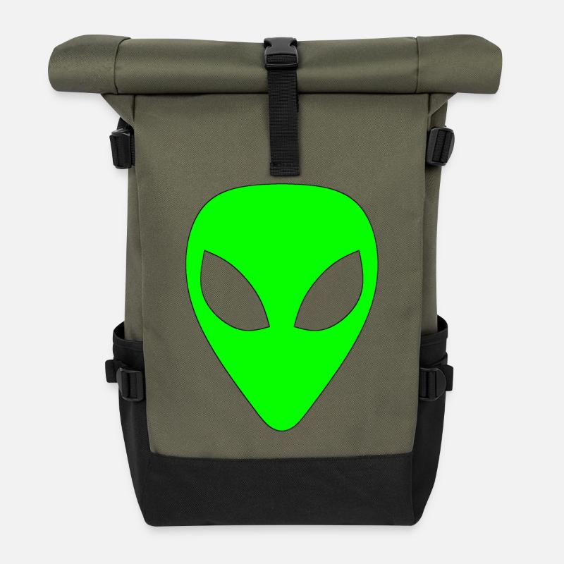 Alien - Light Green - Roll Top Backpack - olive/black