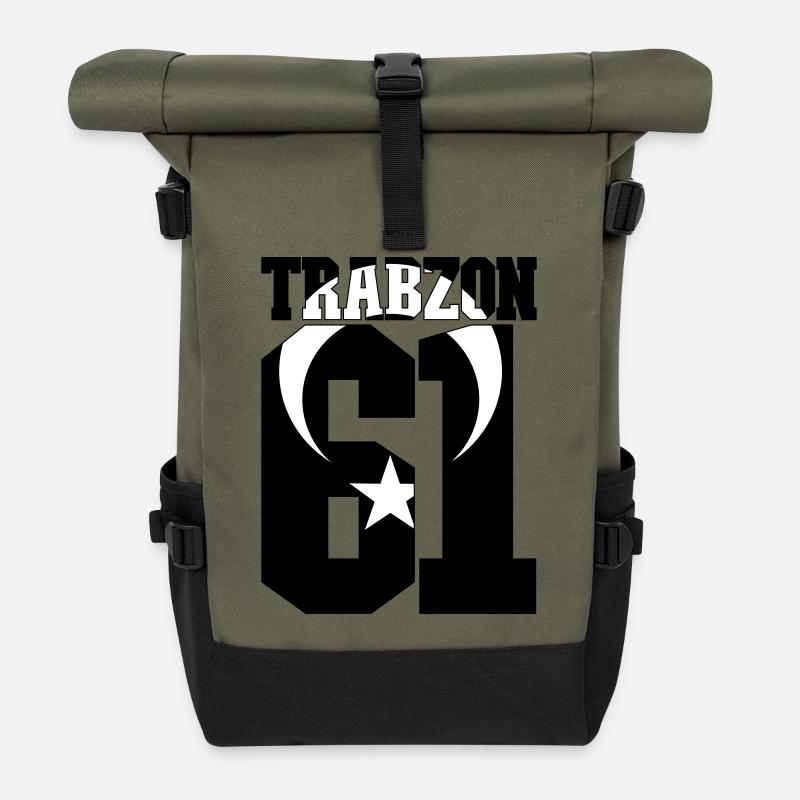 Trabzon 61Türkei Flagge - Rolltop Rucksack - Olive/Schwarz