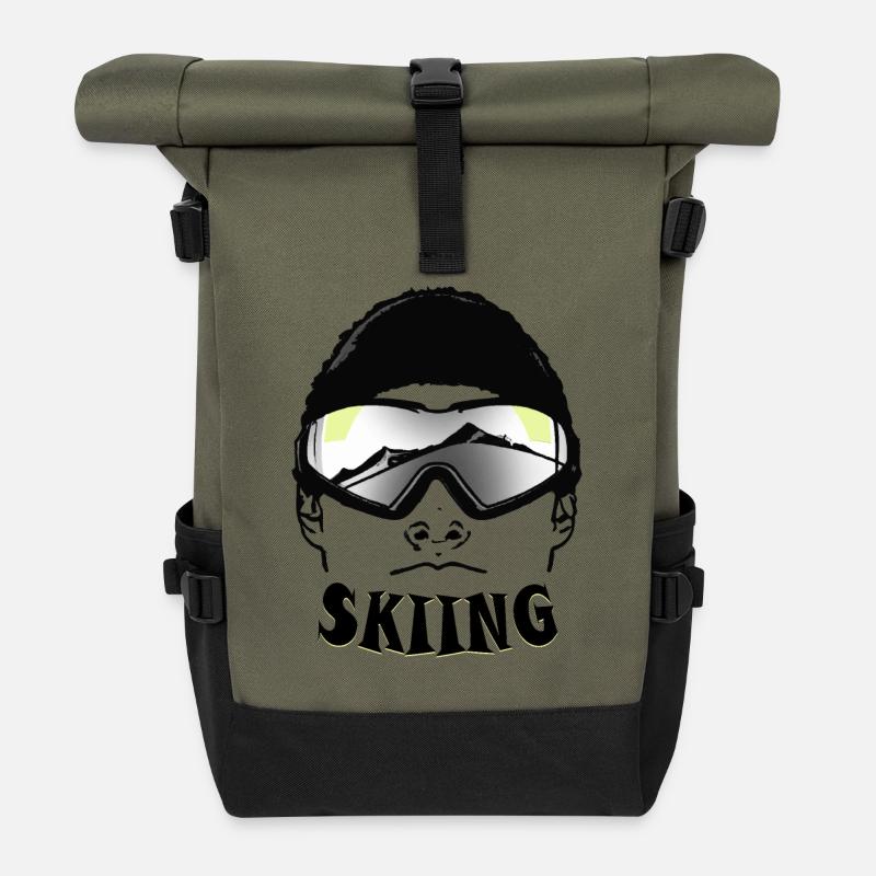 Alte Berg- und authentische Skibrillen - Rolltop Rucksack - Olive/Schwarz