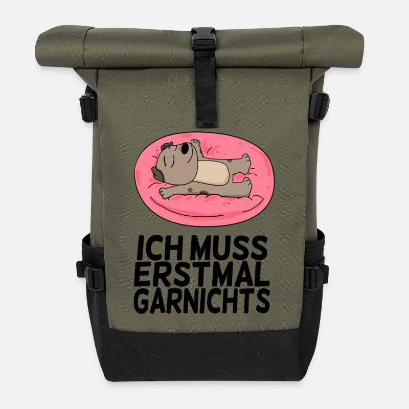 Lustiger Spruch lustige Sprüche - Rolltop Rucksack - Olive/Schwarz