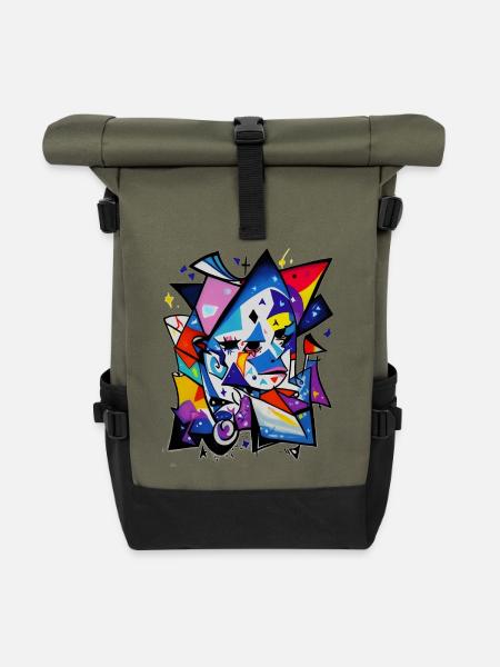 Graffiti - Rolltop Rucksack - Olive/Schwarz
