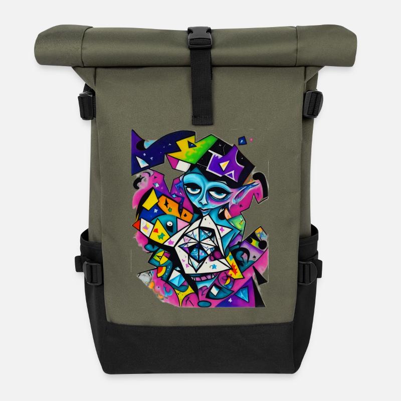 Graffiti - Rolltop Rucksack - Olive/Schwarz