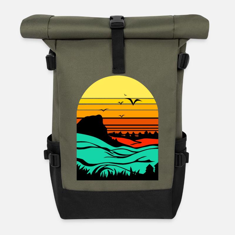 Abendrot - Rolltop Rucksack - Olive/Schwarz