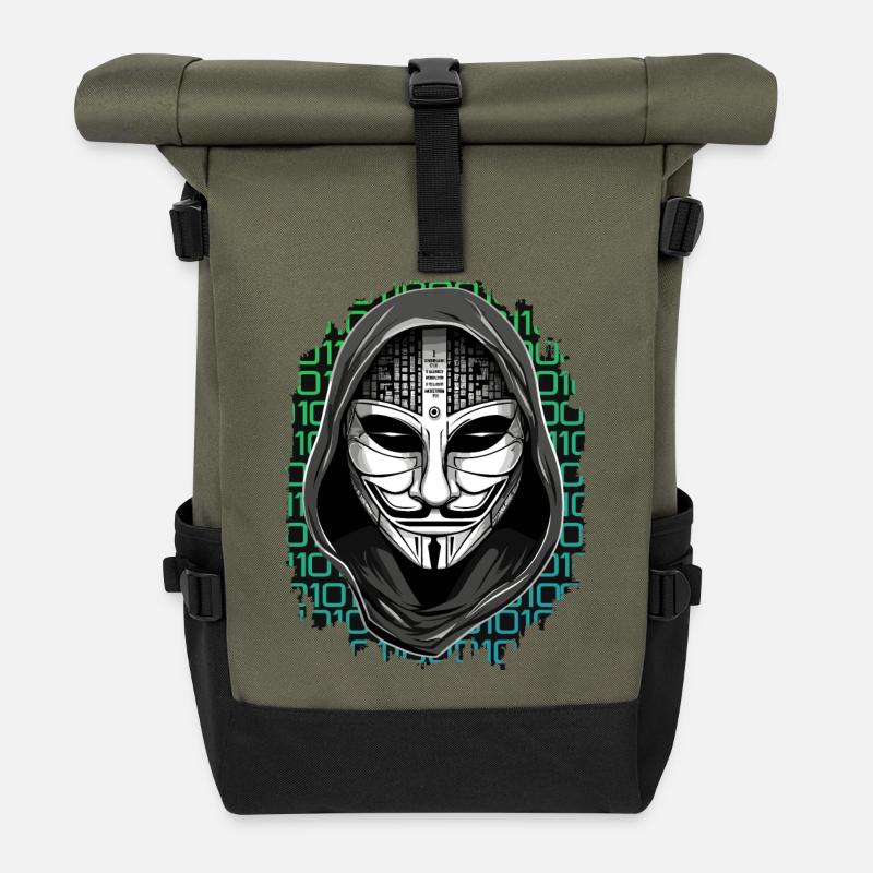 Anonymous Hacker - Rolltop Rucksack - Olive/Schwarz