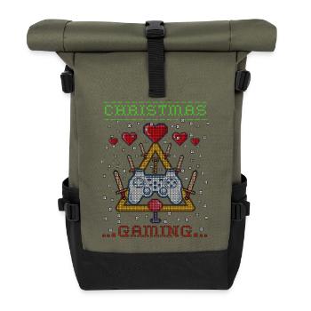 ugly Christmas - Rolltop Rucksack - Olive/Schwarz - Vorne