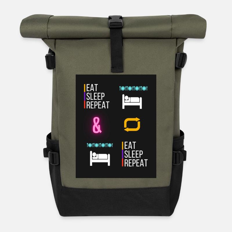 My Design - Rolltop Rucksack - Olive/Schwarz