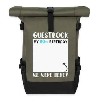 80th Birthday - Roll Top Backpack - olive/black - Front