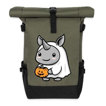 Rhino Halloween bande dessinée fantôme - Sac à dos roll top - olive/noir - Devant