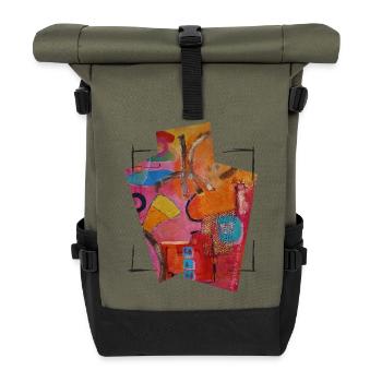 Art abstrait coloré pour la mode créative - Sac à dos roll top - olive/noir - Devant