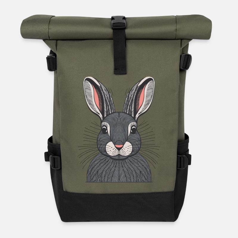 Hare - Roll Top Backpack - olive/black
