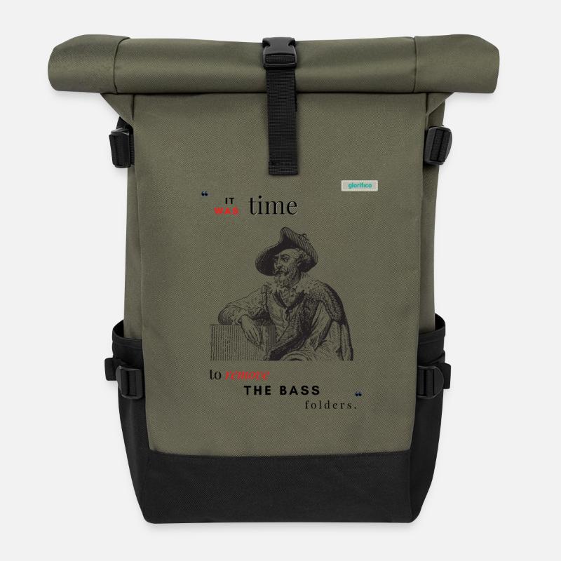 BÄSSE PARODY Design 001 - Rolltop Rucksack - Olive/Schwarz