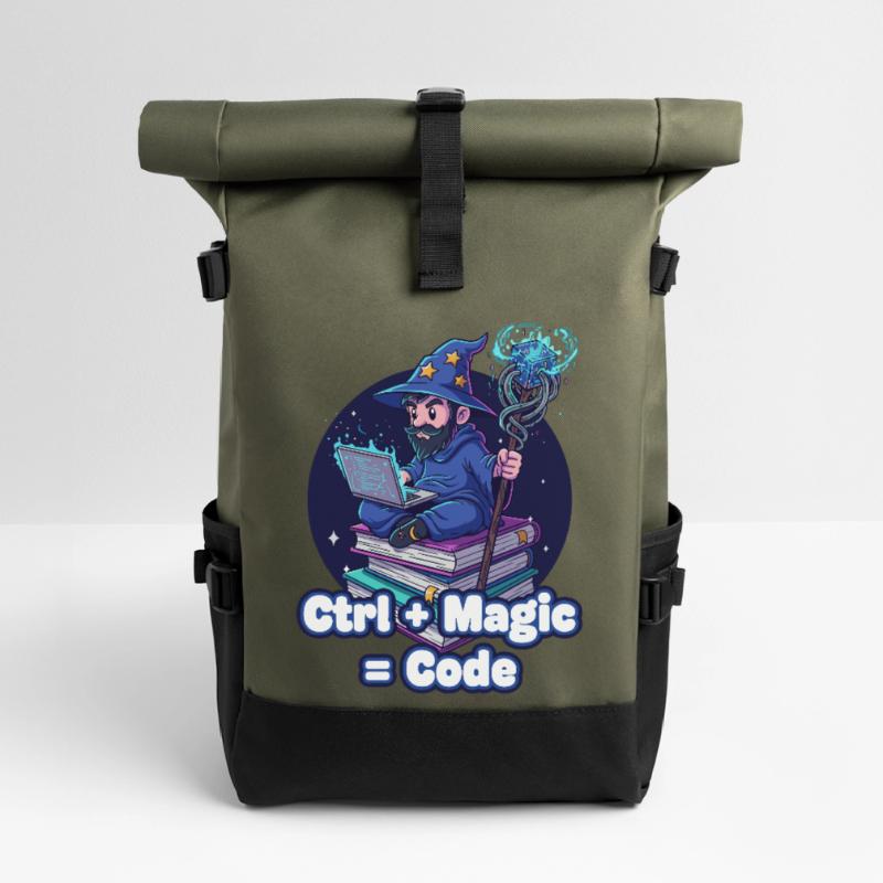 Ctrl Magic Code Wizard Roll Top Backpack