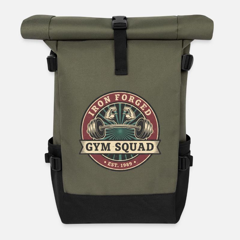 Équipe de gymnase - Sac à dos roll top - olive/noir