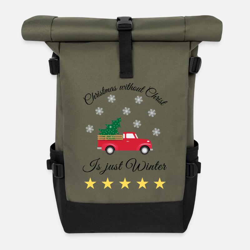 Christmas Without Christ Is Just Winter - Rolltop Rucksack - Olive/Schwarz