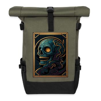 Crâne de fenêtre en verre - Sac à dos roll top - olive/noir - Devant