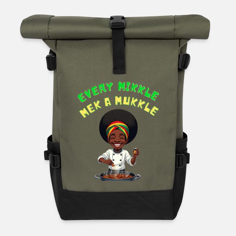 Chaque Mikkle Mek A Mukkle - Sac à dos roll top - olive/noir
