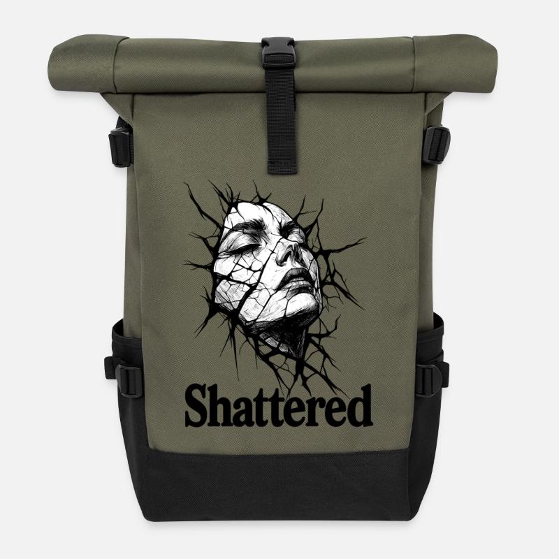 Zerbrochenes Schweigen - Rolltop Rucksack - Olive/Schwarz