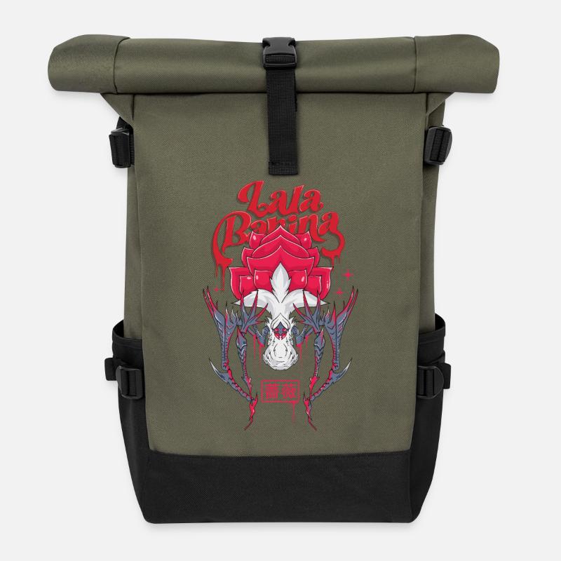 Monstre Floral - Sac à dos roll top - olive/noir