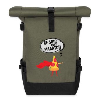 Football ce soir c'est match avec pizza - Sac à dos roll top - olive/noir - Devant