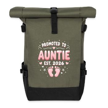 Aunt 2026 Aunt 2026 Promoted to Aunt 2026 - Roll Top Backpack - olive/black - Front