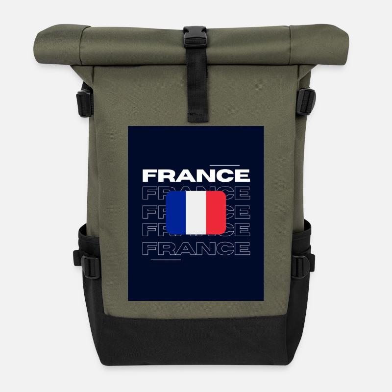 FRANCE - Sac à dos roll top - olive/noir