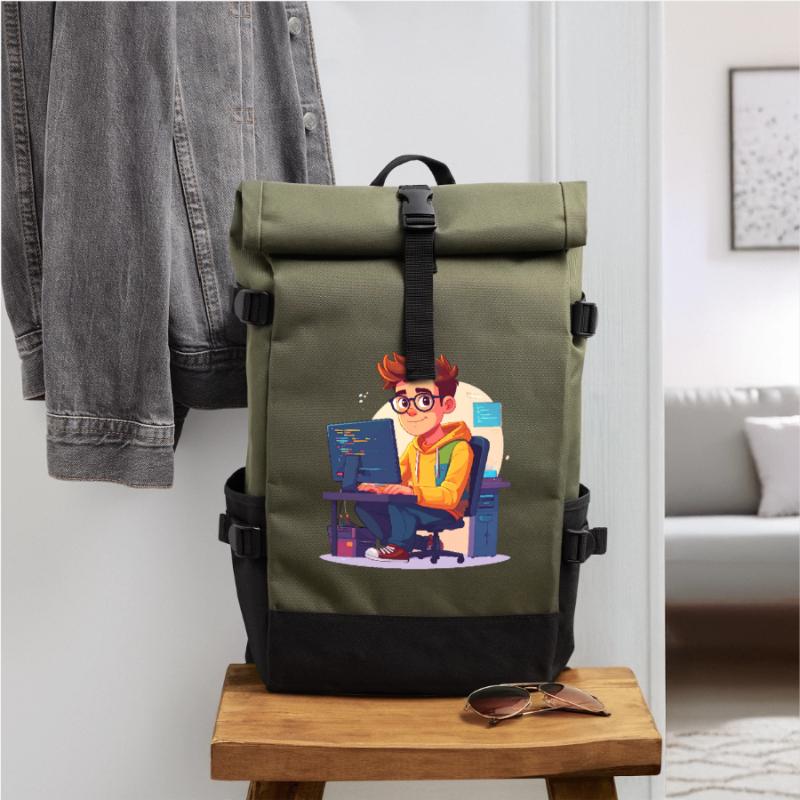 Programmierer oder Nerd Rolltop Rucksack