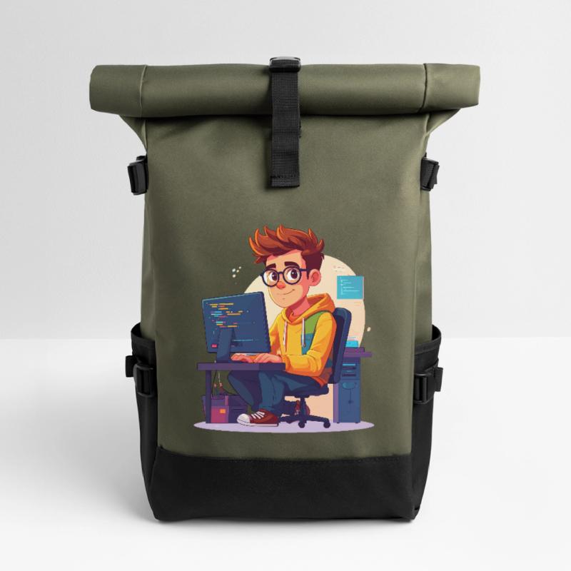 Programmierer oder Nerd Rolltop Rucksack
