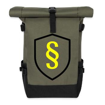 Paragraph Schild Gesetz - Rolltop Rucksack - Olive/Schwarz - Vorne