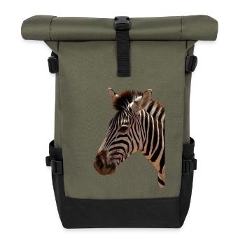 Zebra Head - Roll Top Backpack - olive/black - Front