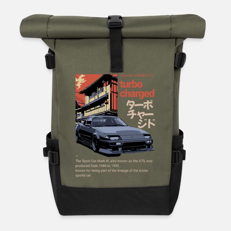 A70 Supra Ultra Car Rétro Graphice - Sac à dos roll top - olive/noir