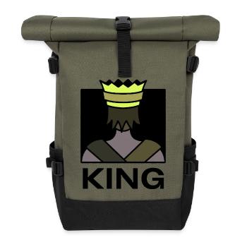 king - Roll Top Backpack - olive/black - Front