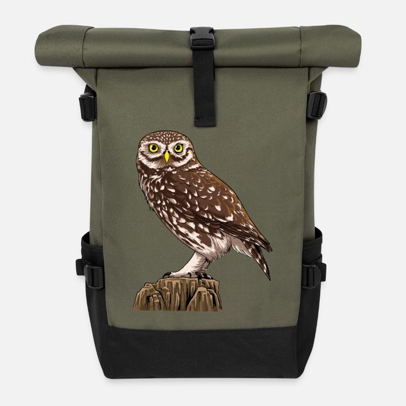 Little Owl - Rolltop Rucksack - Olive/Schwarz
