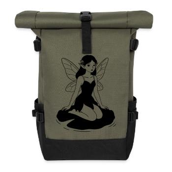 Fée - Sac à dos roll top - olive/noir - Devant