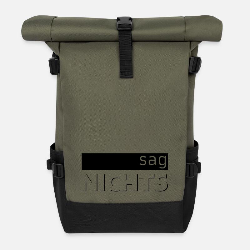 sag NICHTS - Rolltop Rucksack - Olive/Schwarz
