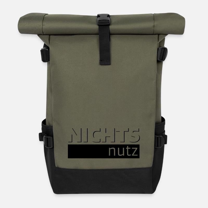 NICHTS nutz - Rolltop Rucksack - Olive/Schwarz
