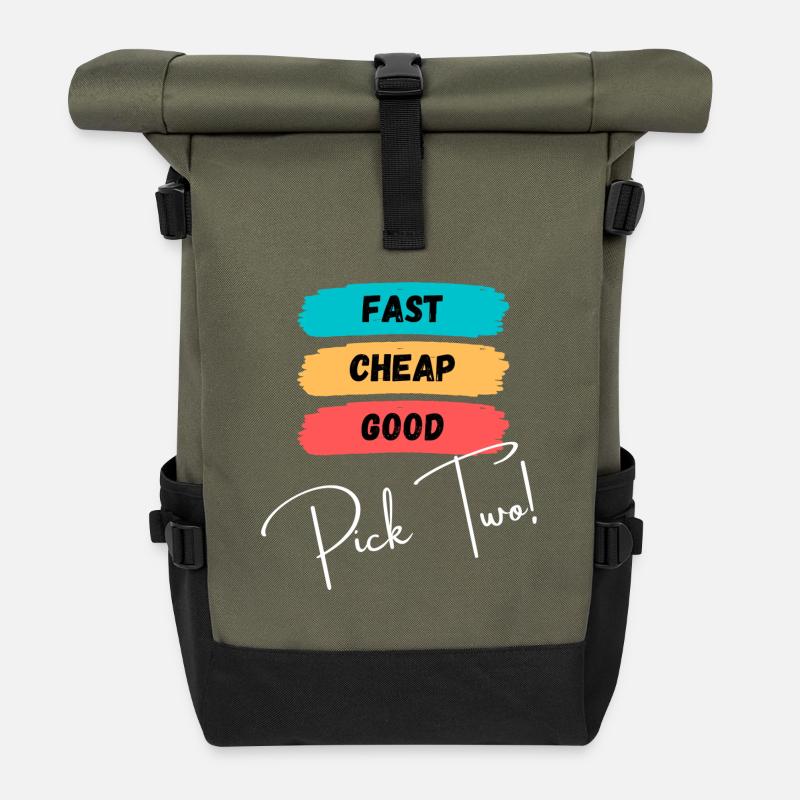 Fast, cheap, good - pick two! - Roll Top Backpack - olive/black
