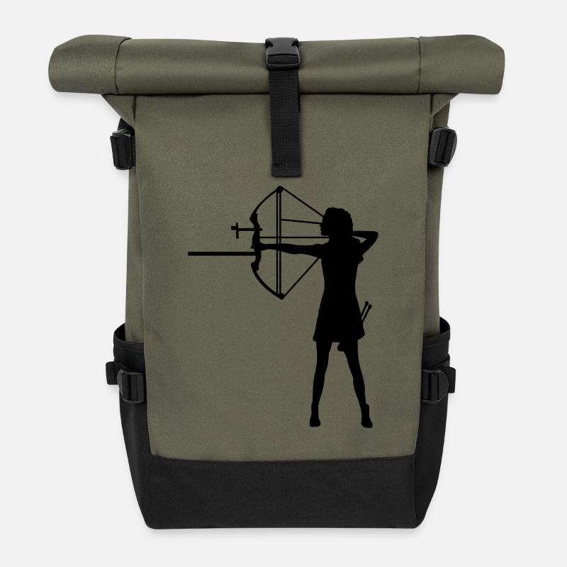 single lady compound - Roll Top Backpack - olive/black