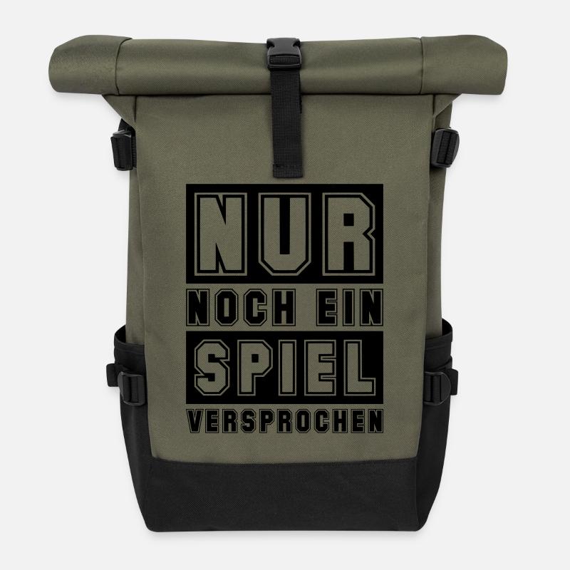 Nur noch ein Spiel - Rolltop Rucksack - Olive/Schwarz