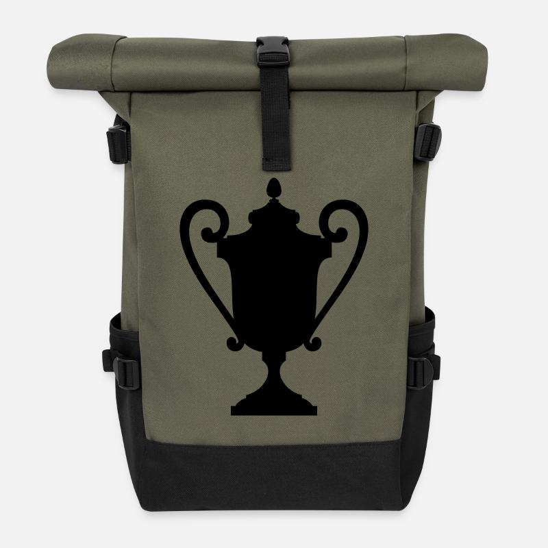sport racing trophy - Roll Top Backpack - olive/black