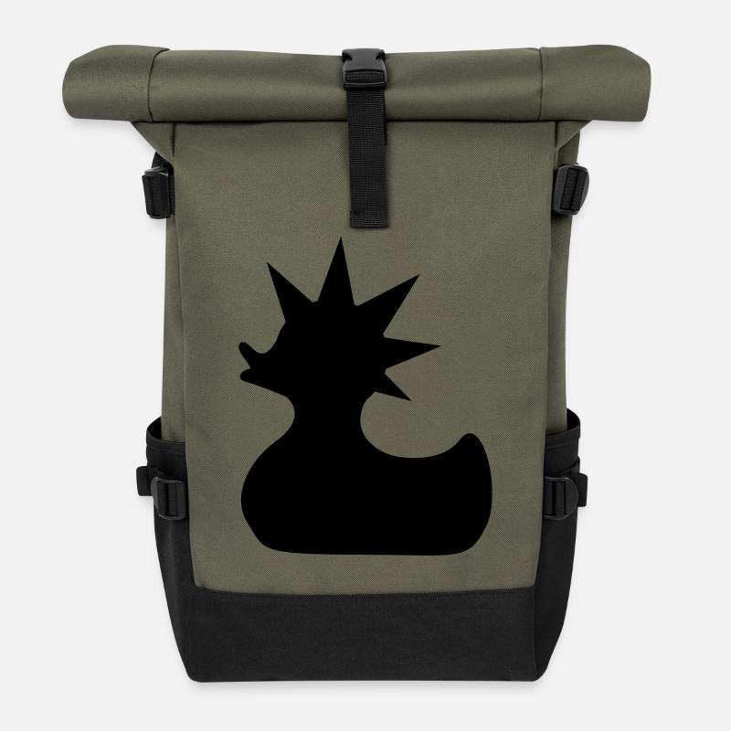 punk rock - Rolltop Rucksack - Olive/Schwarz
