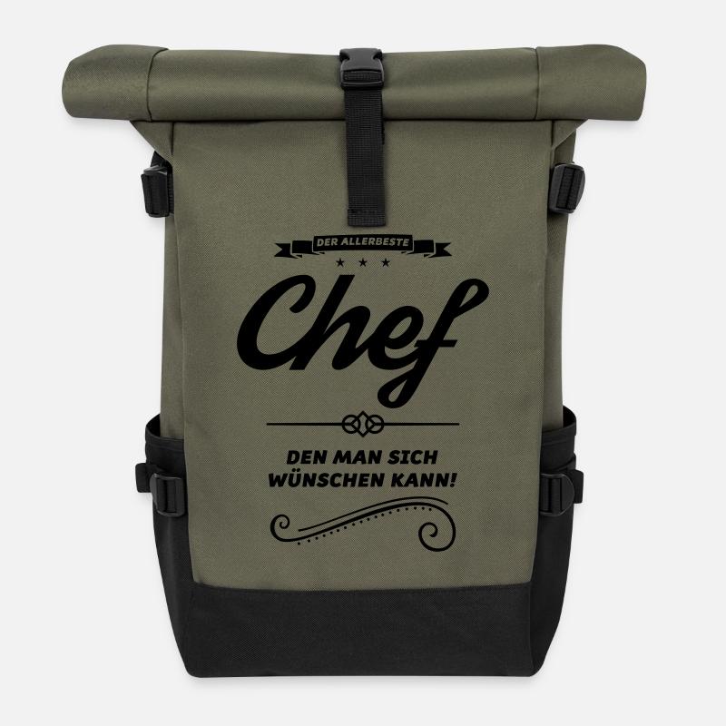 chef allerbeste - Rolltop Rucksack - Olive/Schwarz