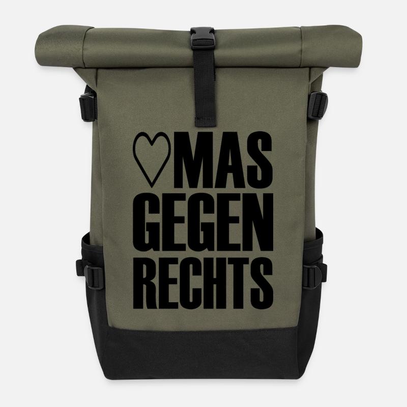 omas gegen rechts - Rolltop Rucksack - Olive/Schwarz