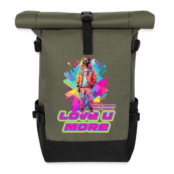 Liebe - Rolltop Rucksack - Olive/Schwarz - Vorne